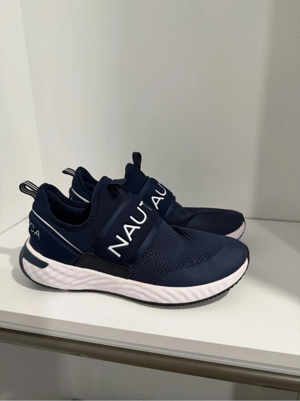 Men’s Nautica Navy and White Slip-On Athletic Sneakers